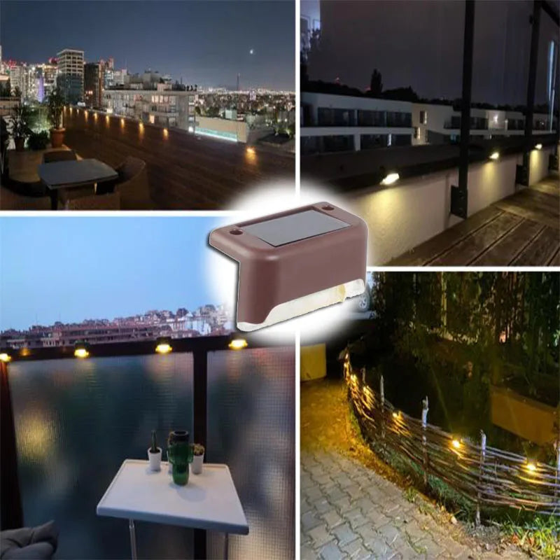Warm White LED Solar Step Lamp for Outdoor Lighting - Smarsty