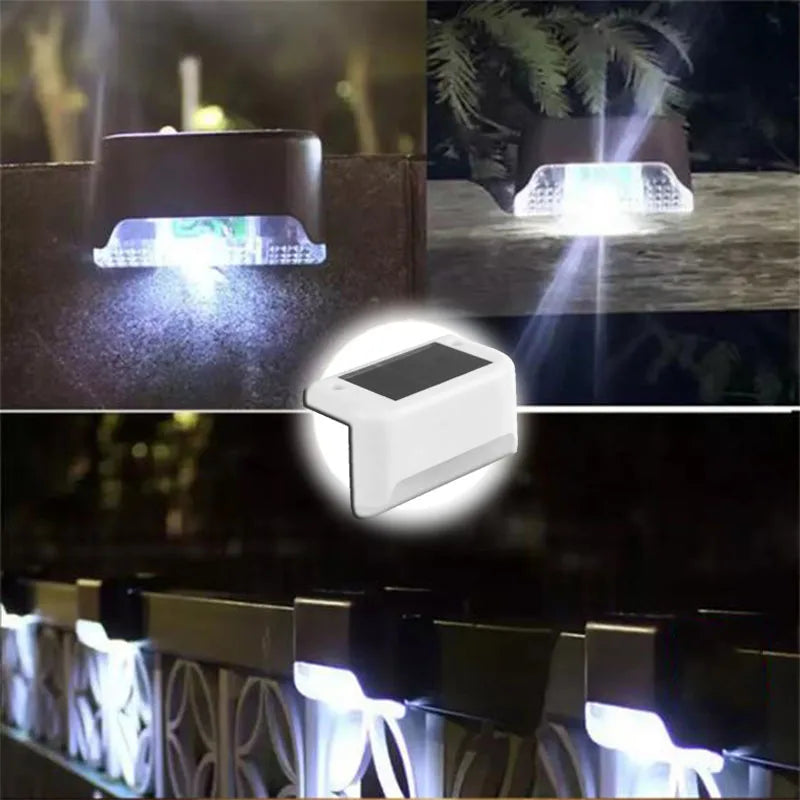 Warm White LED Solar Step Lamp for Outdoor Lighting - Smarsty