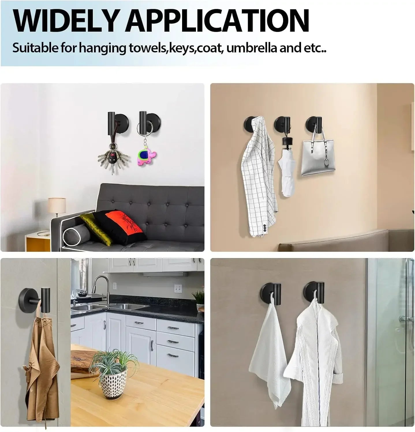 Stainless Steel Towel Hooks for Secure Bathroom Organization - Smarsty