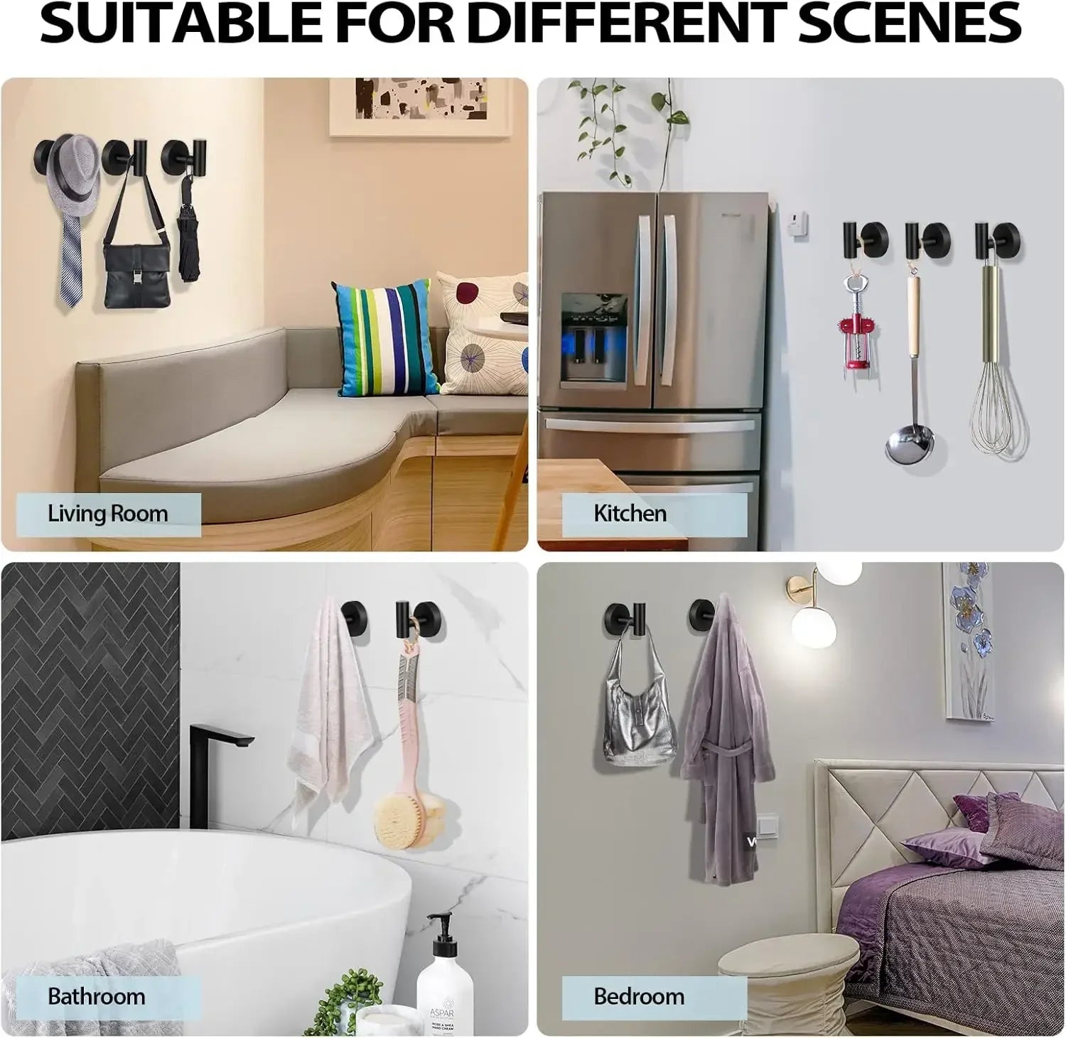 Stainless Steel Towel Hooks for Secure Bathroom Organization - Smarsty