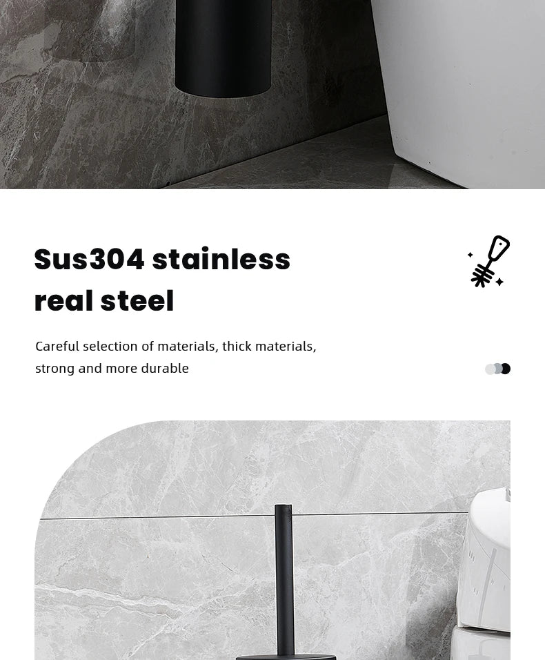 Stainless Steel Wall Mounted Toilet Brush Holder Accessory - Smarsty