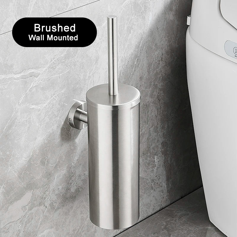 Stainless Steel Wall Mounted Toilet Brush Holder Accessory - Smarsty