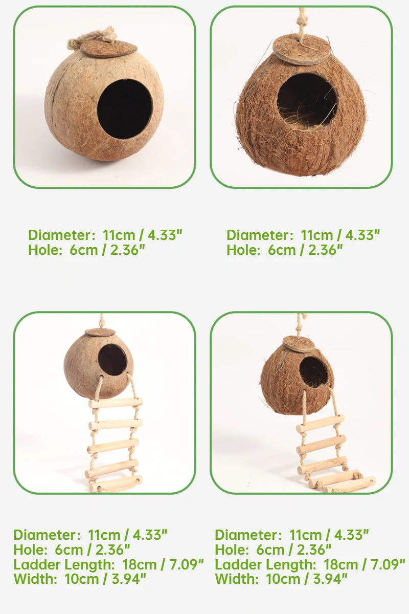 Bite-Resistant Natural Coconut House for Small Pets - Smarsty