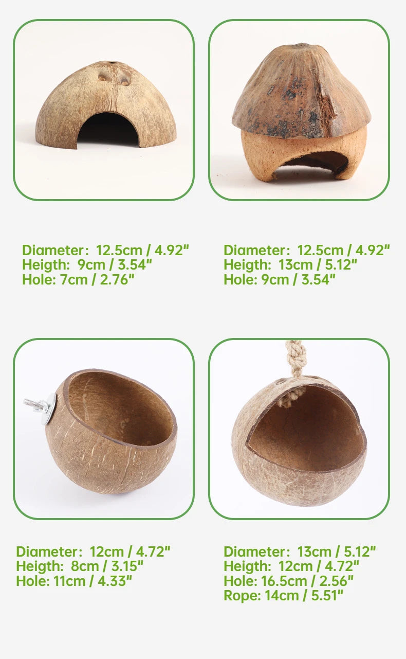 Bite-Resistant Natural Coconut House for Small Pets - Smarsty