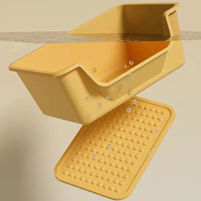 Large Capacity Semi-Closed Cat Litter Box with Anti-Splash Design - Smarsty