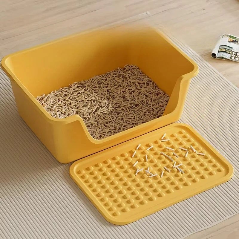 Large Capacity Semi-Closed Cat Litter Box with Anti-Splash Design - Smarsty