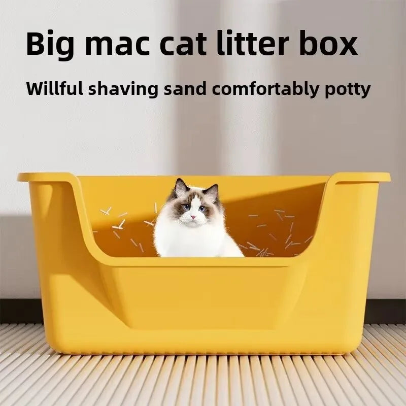 Large Capacity Semi-Closed Cat Litter Box with Anti-Splash Design - Smarsty