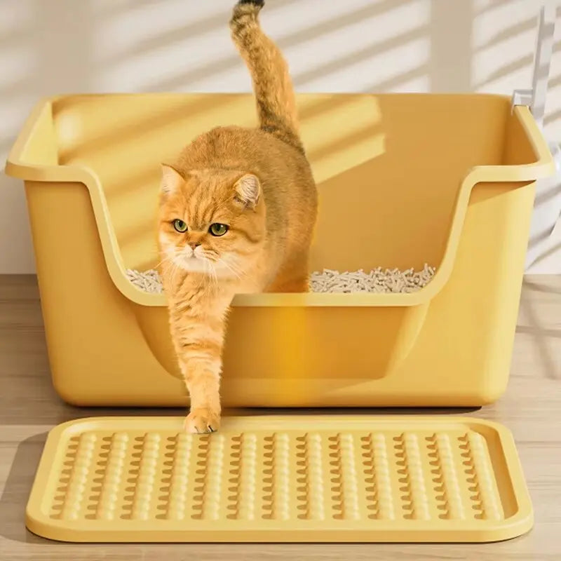 Large Capacity Semi-Closed Cat Litter Box with Anti-Splash Design - Smarsty