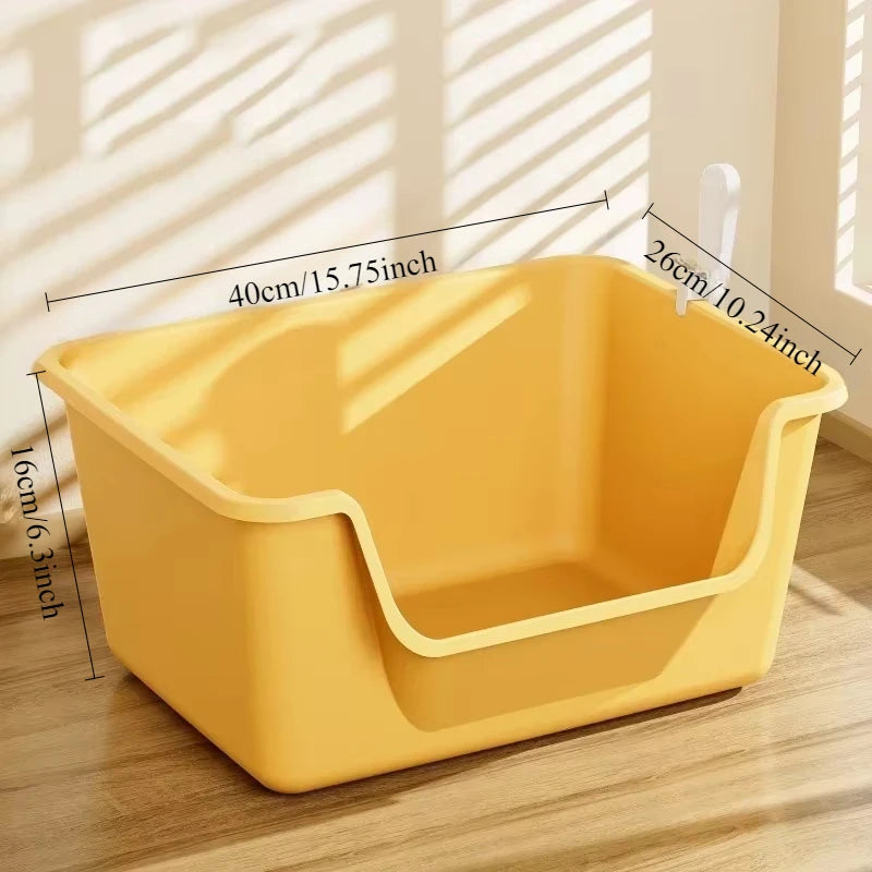 Large Capacity Semi-Closed Cat Litter Box with Anti-Splash Design - Smarsty