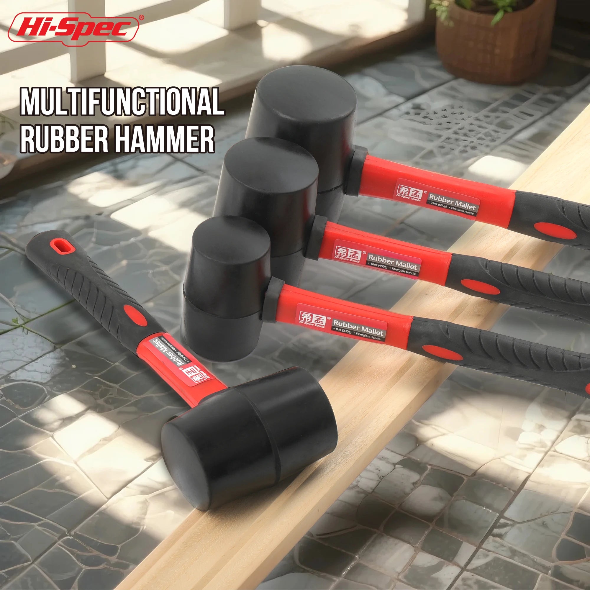 Hi-Spec Heavy Duty Rubber Mallet for Multi-Purpose Use - Smarsty