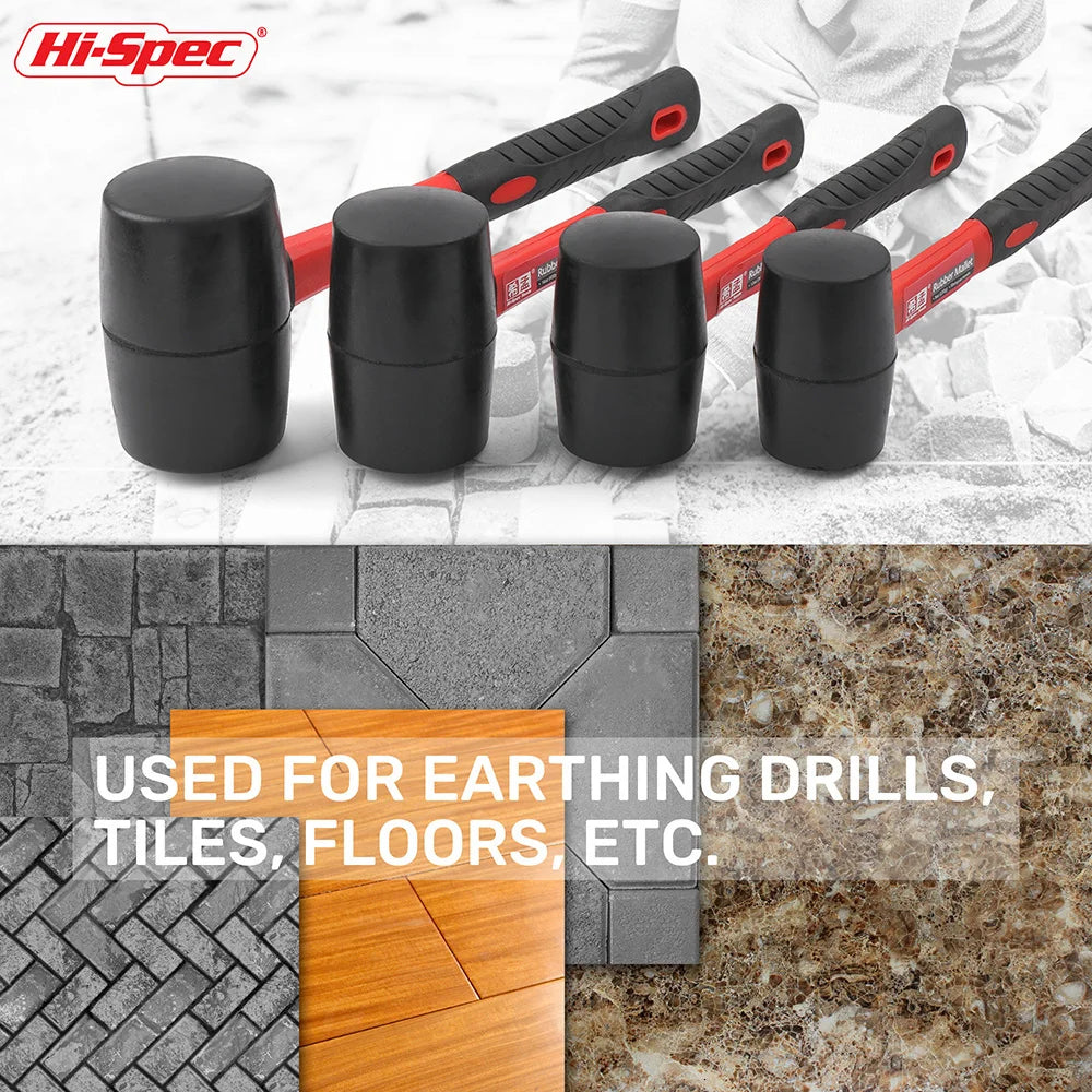 Hi-Spec Heavy Duty Rubber Mallet for Multi-Purpose Use - Smarsty