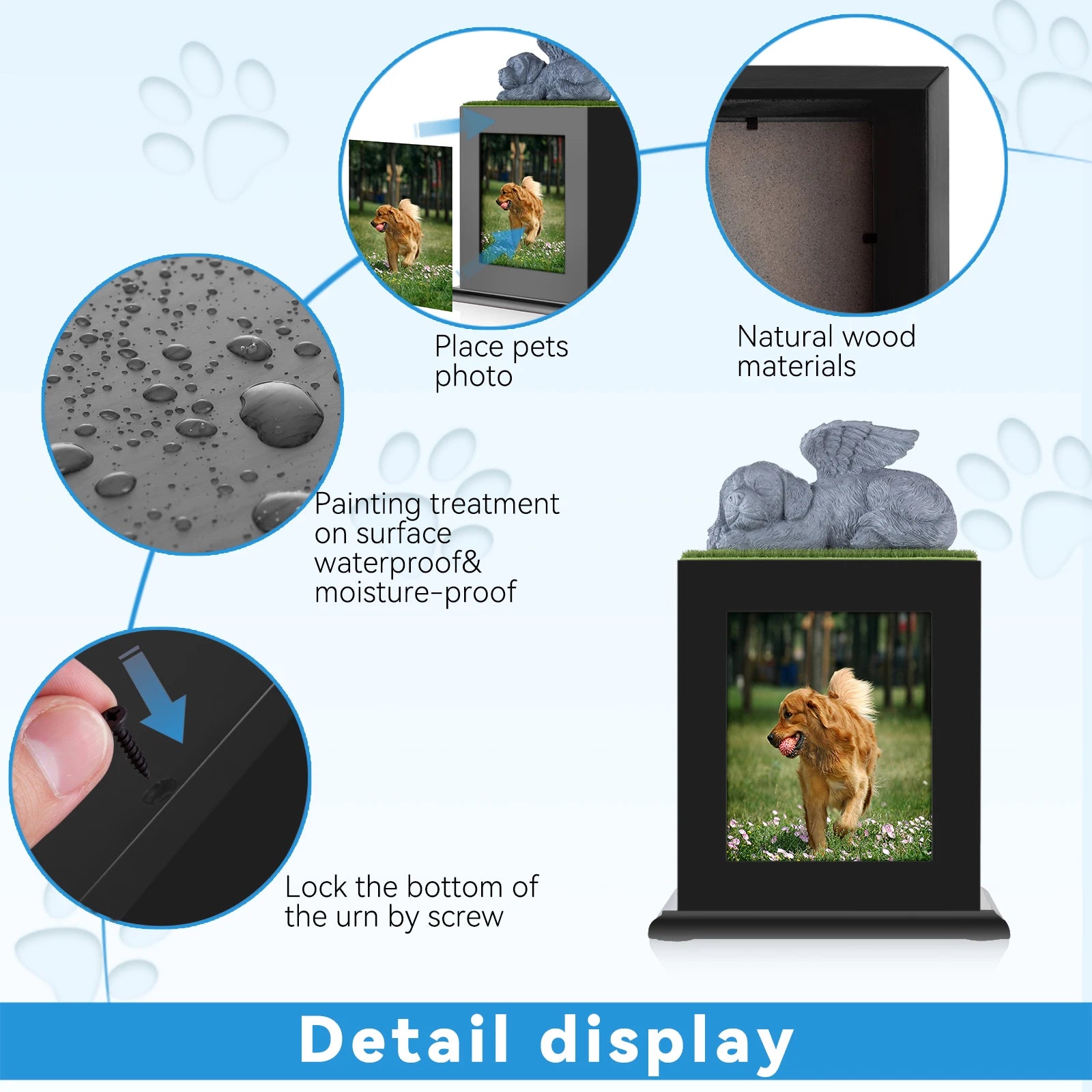 Large Dog Pet Cremation Urn with Photo Box - Smarsty