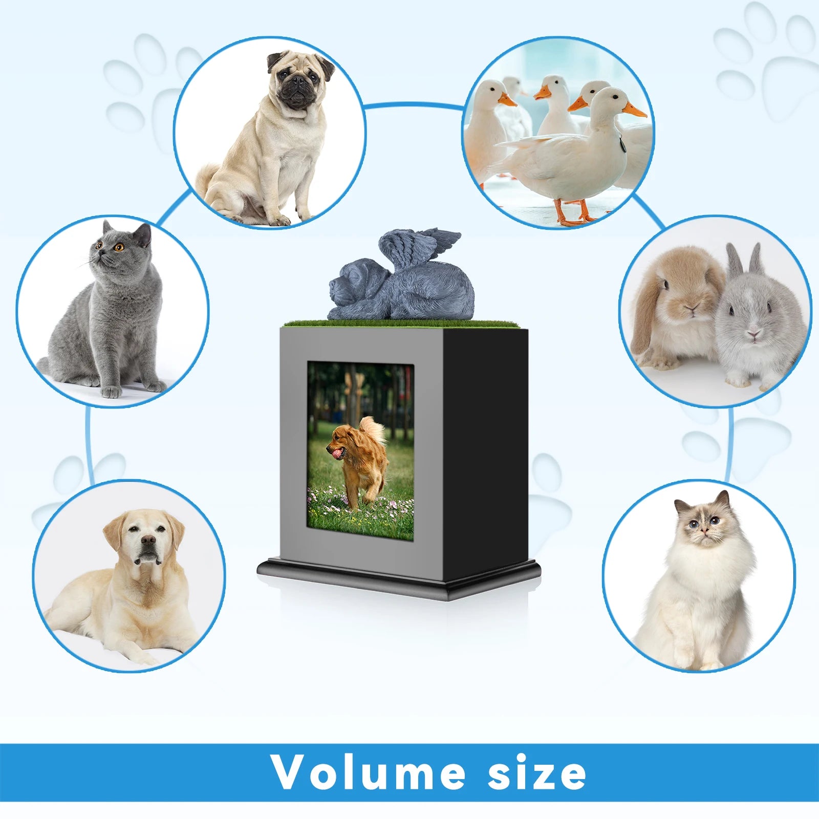 Large Dog Pet Cremation Urn with Photo Box - Smarsty