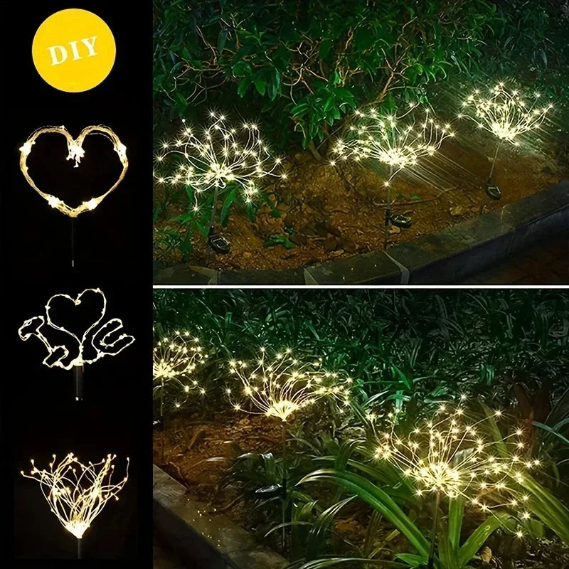 Solar Powered Firework String Lights with 8 Lighting Modes - Smarsty