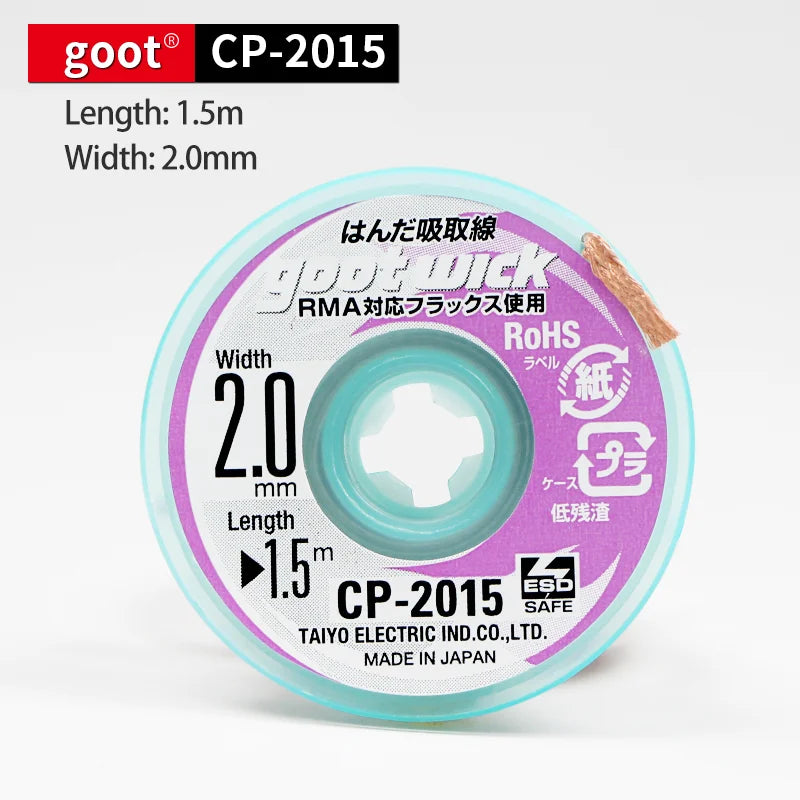 Goot High Quality Desoldering Wick for Easy Solder Removal - Smarsty