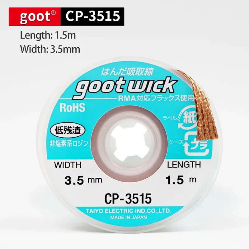 Goot High Quality Desoldering Wick for Easy Solder Removal - Smarsty