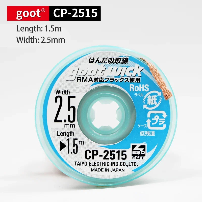 Goot High Quality Desoldering Wick for Easy Solder Removal - Smarsty