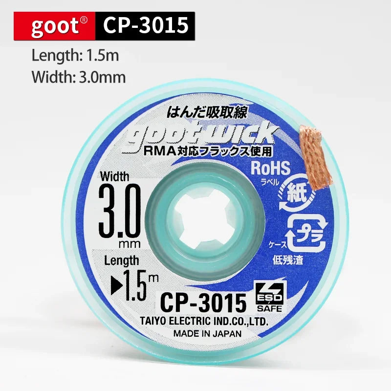 Goot High Quality Desoldering Wick for Easy Solder Removal - Smarsty
