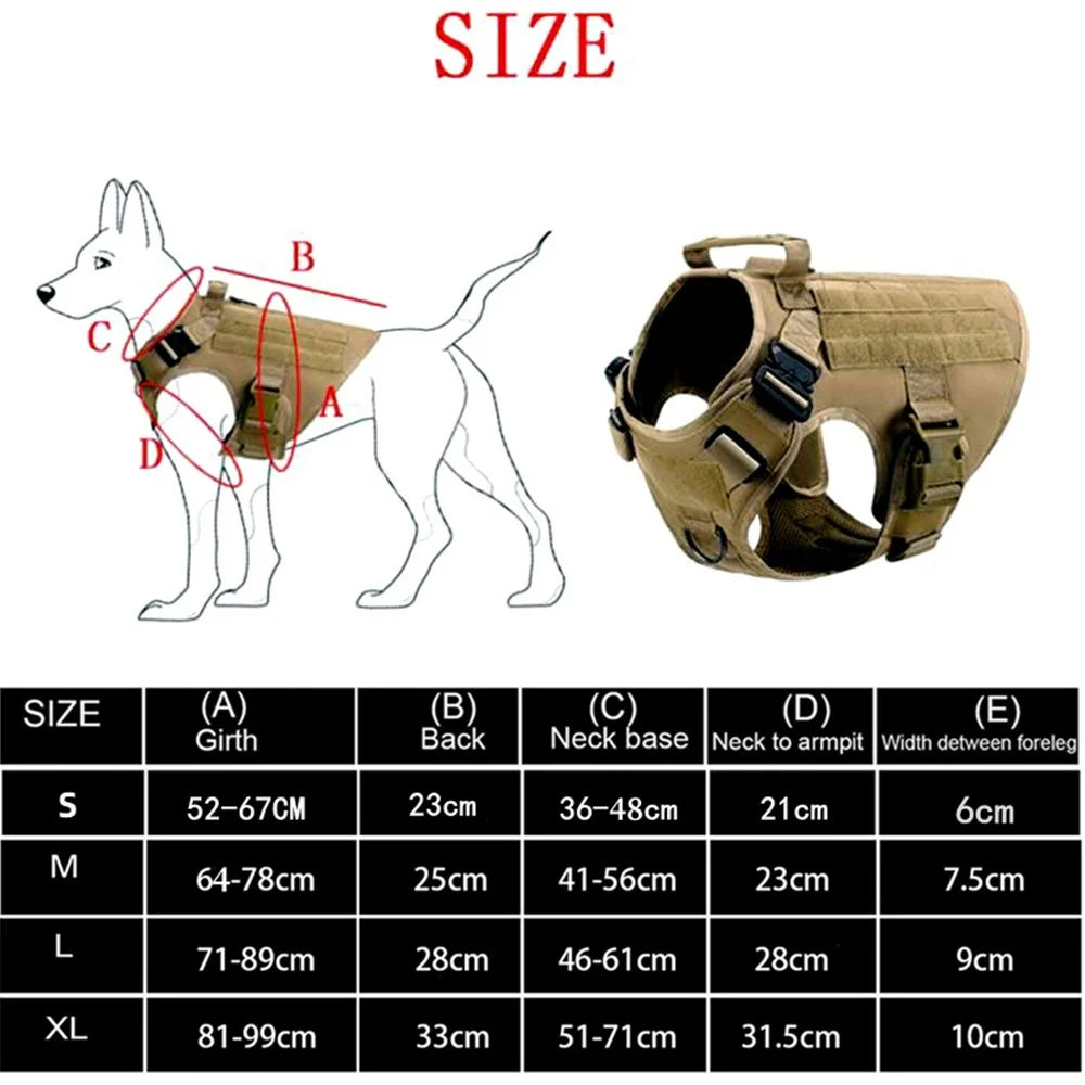 Tactical Dog Harness and Leash Set for All Breeds - Smarsty