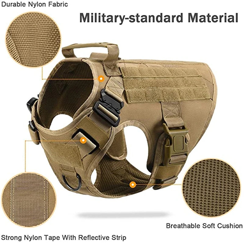 Tactical Dog Harness and Leash Set for All Breeds - Smarsty