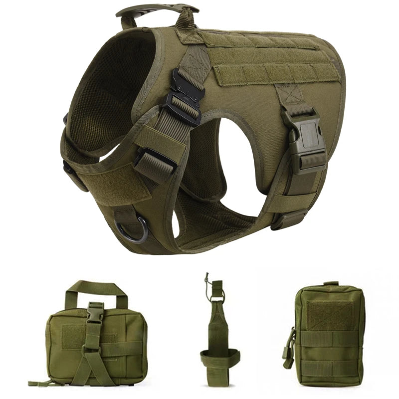 Tactical Dog Harness and Leash Set for All Breeds - Smarsty