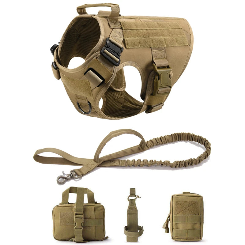 Tactical Dog Harness and Leash Set for All Breeds - Smarsty