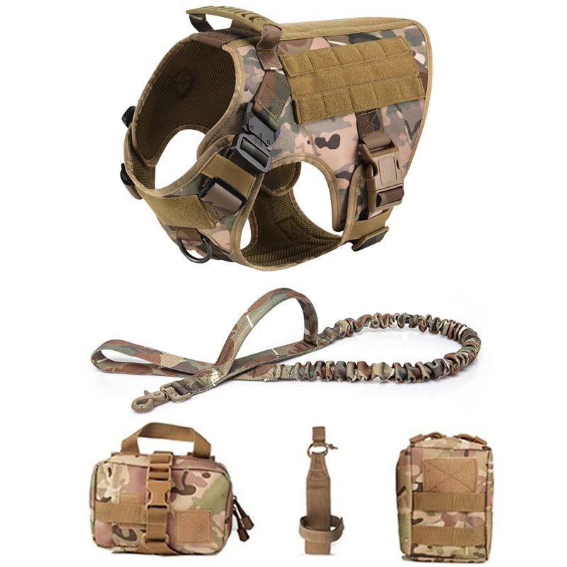 Tactical Dog Harness and Leash Set for All Breeds - Smarsty