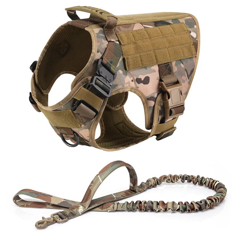 Tactical Dog Harness and Leash Set for All Breeds - Smarsty