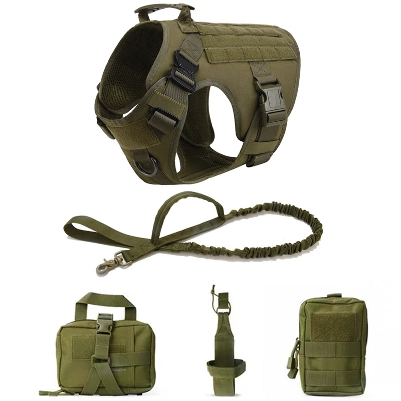 Tactical Dog Harness and Leash Set for All Breeds - Smarsty