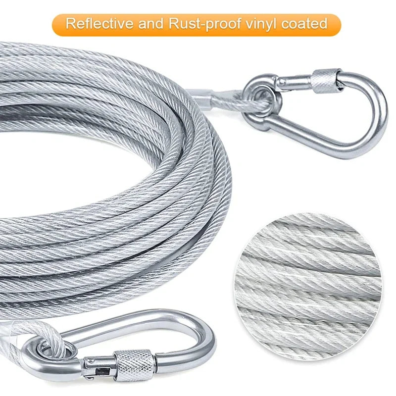 Double-Headed Dog Tie Out Cable Leash for Outdoor Training - Smarsty