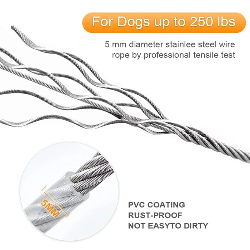 Double-Headed Dog Tie Out Cable Leash for Outdoor Training - Smarsty