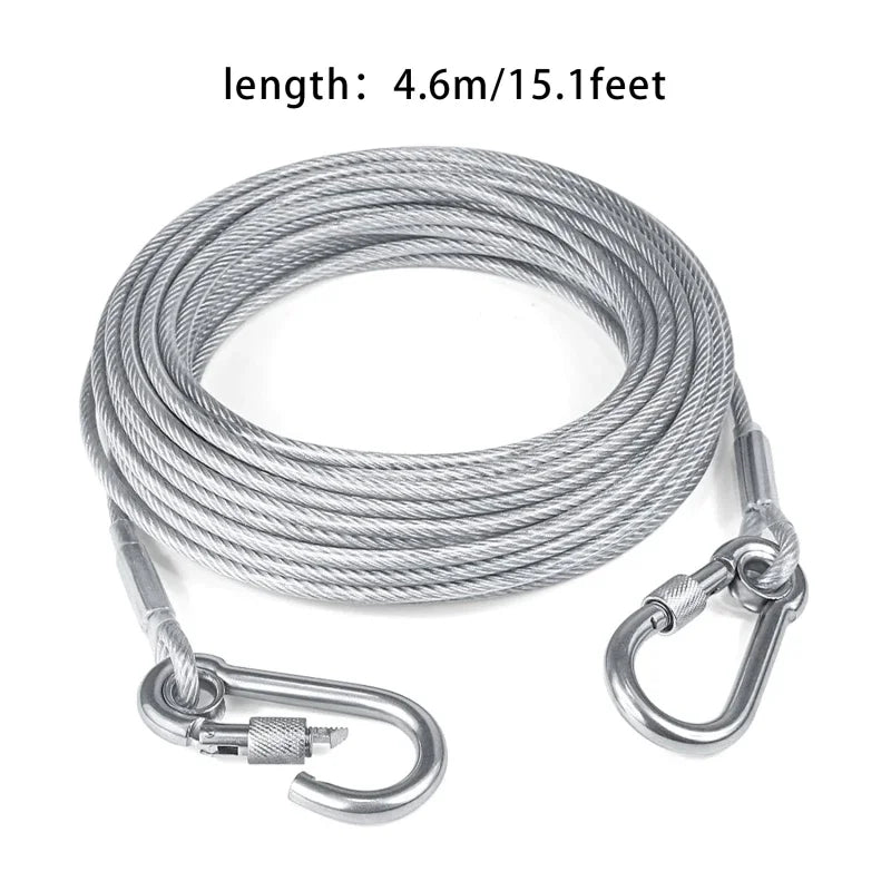 Double-Headed Dog Tie Out Cable Leash for Outdoor Training - Smarsty