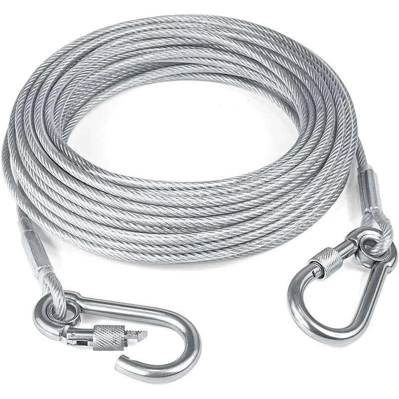Double-Headed Dog Tie Out Cable Leash for Outdoor Training - Smarsty