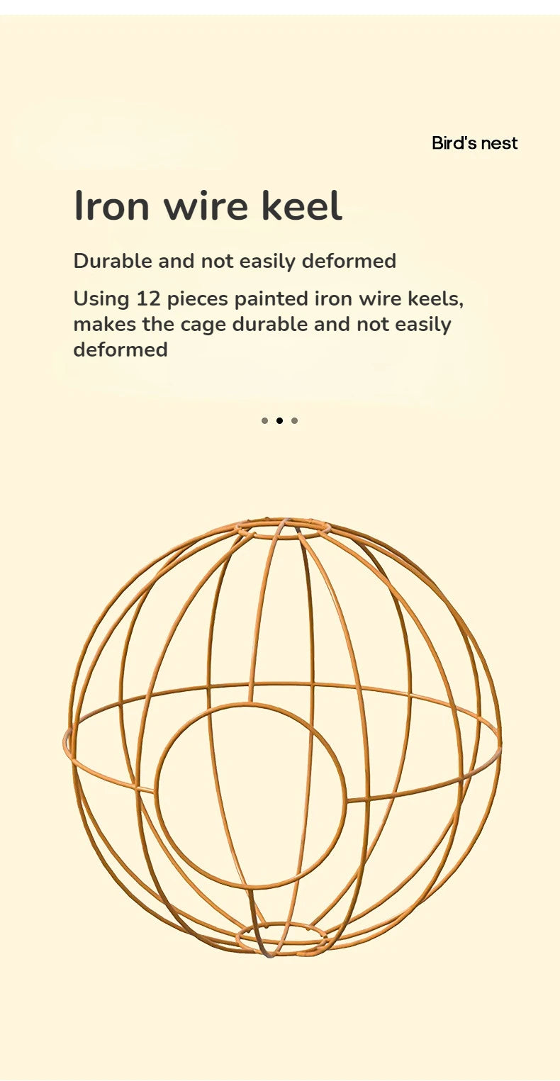 Bird Nest Fake Grass Handwoven Bird Cage House Parrot Canary Lovebird Parakeet Cockatiel Fake Hand-Woven Grass Hatching Bird Hut - Smarsty