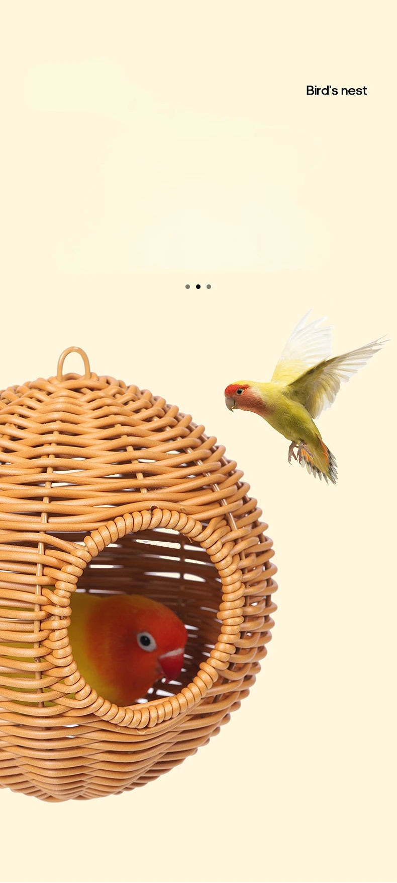 Bird Nest Fake Grass Handwoven Bird Cage House Parrot Canary Lovebird Parakeet Cockatiel Fake Hand-Woven Grass Hatching Bird Hut - Smarsty