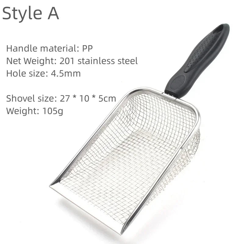 Long Handle Stainless Steel Cat Litter Scoop for Easy Cleanup - Smarsty