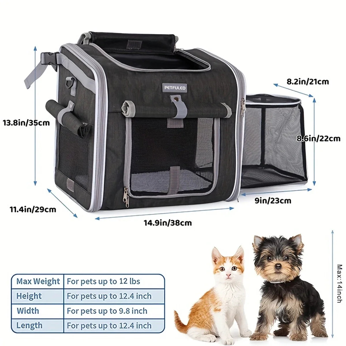 Expandable Soft Sided Pet Carrier Backpack for Biking - Smarsty