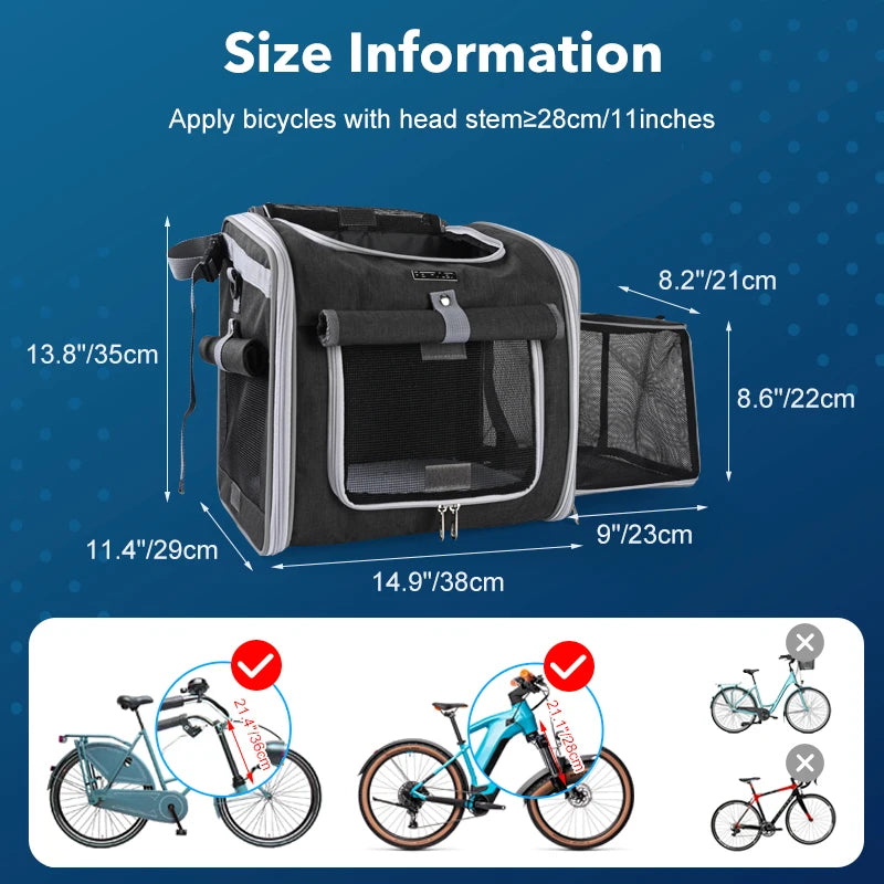 Expandable Soft Sided Pet Carrier Backpack for Biking - Smarsty