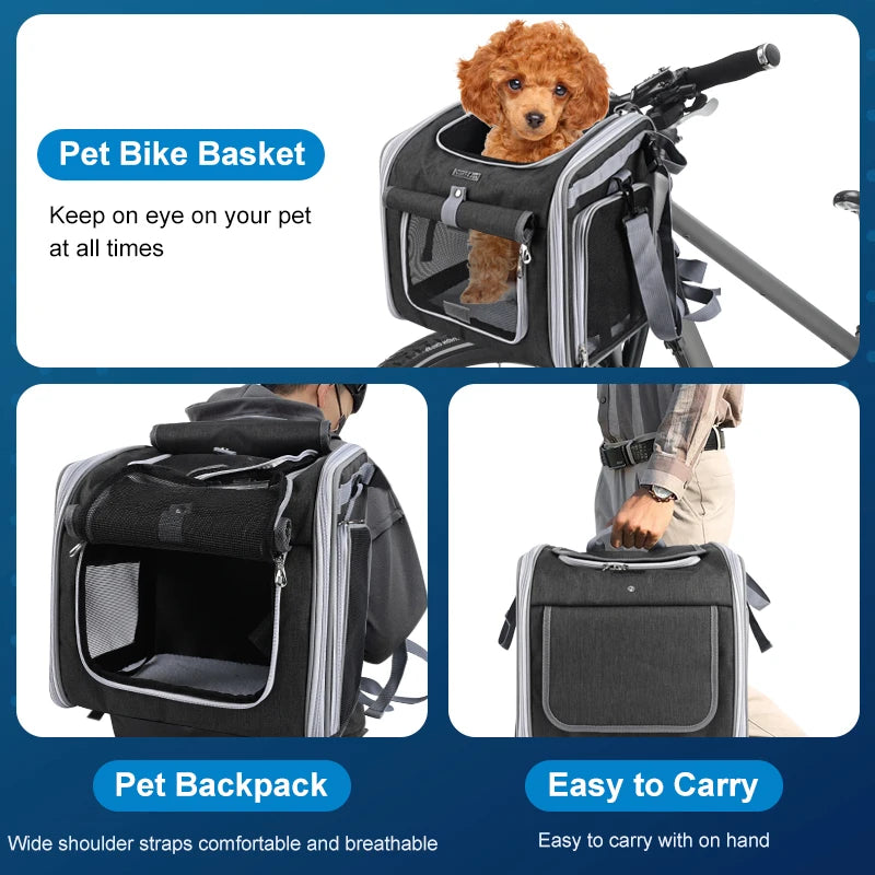 Expandable Soft Sided Pet Carrier Backpack for Biking - Smarsty