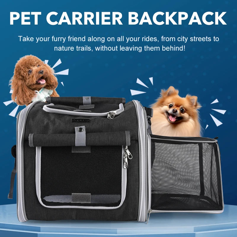 Expandable Soft Sided Pet Carrier Backpack for Biking - Smarsty