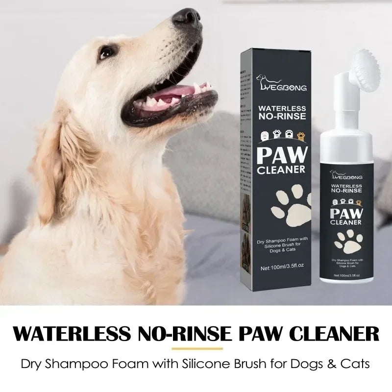 Dog Paw Cleaning Foam with Silicone Brush Easy Rinse-Free Solution - Smarsty