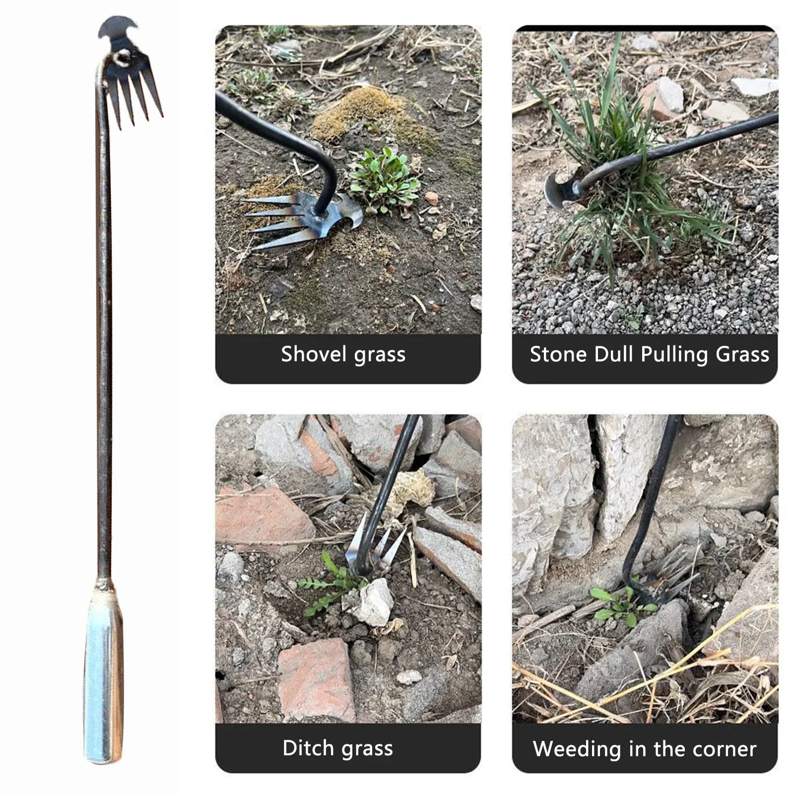 Hand Weeder Tool with Long Handle for Easy Weed Removal - Smarsty