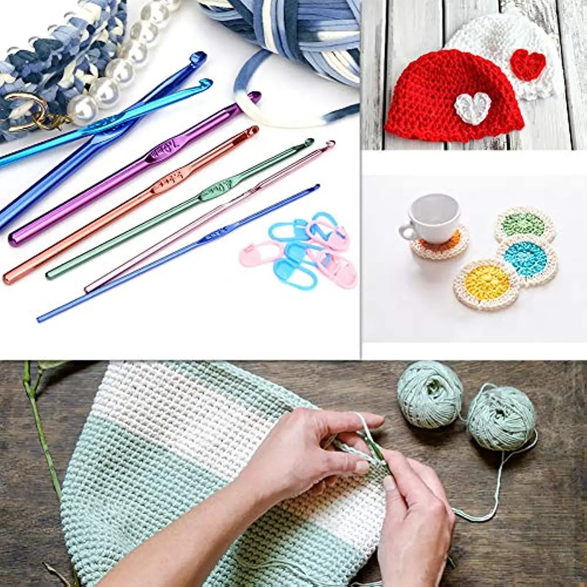 KRABALL 54PCS Ergonomic Crochet Needles Set with Storage Case - Smarsty