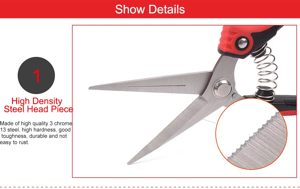 Stainless Steel Pruning Shears with Non Slip Handle - Smarsty