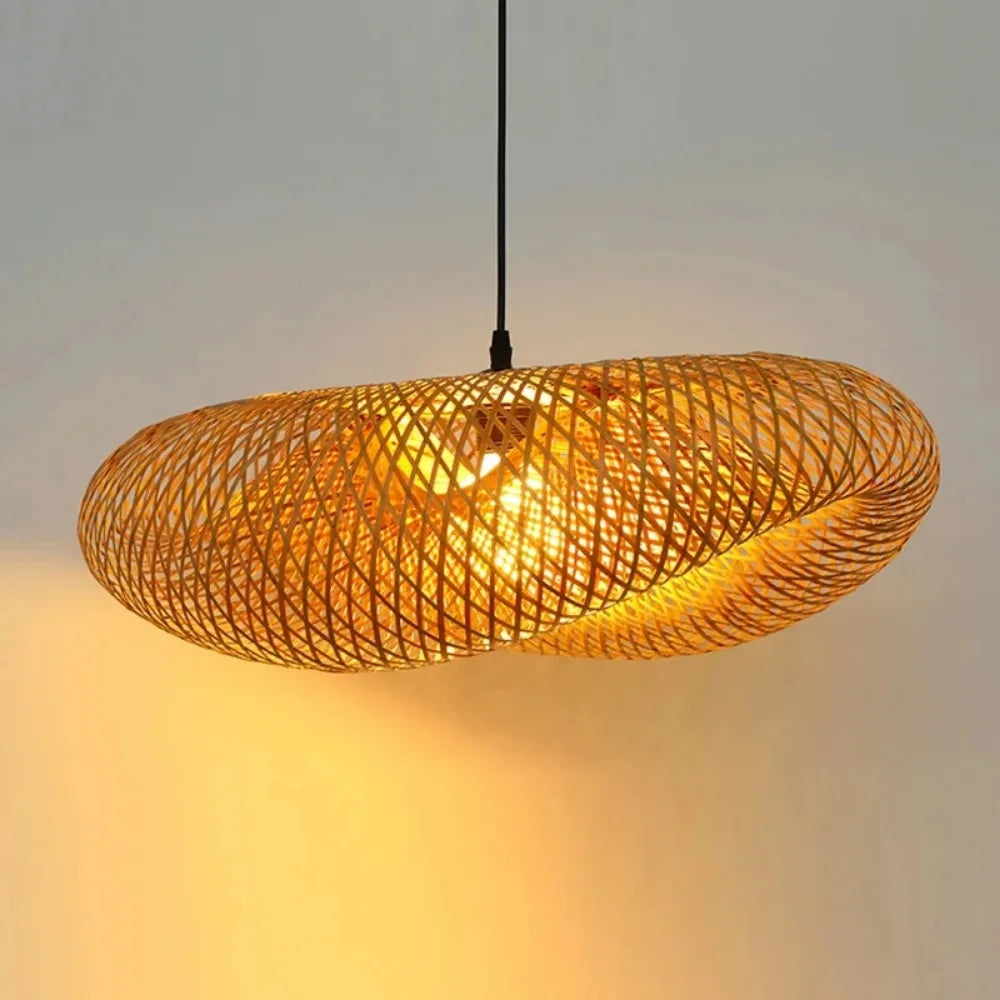 Handmade Bamboo LED Pendant Light Vintage Chandelier - Smarsty