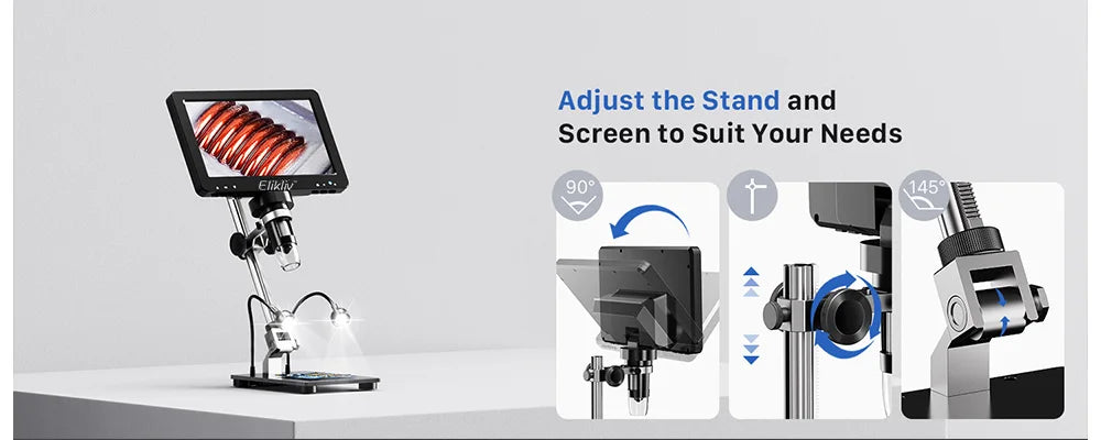Elikliv 7 Inch 1080P Digital Microscope with LED Lights - Smarsty