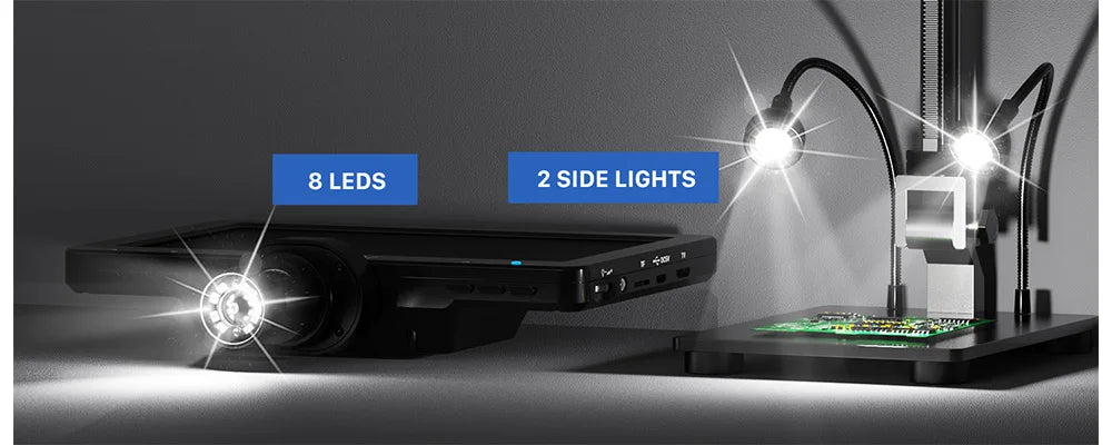 Elikliv 7 Inch 1080P Digital Microscope with LED Lights - Smarsty