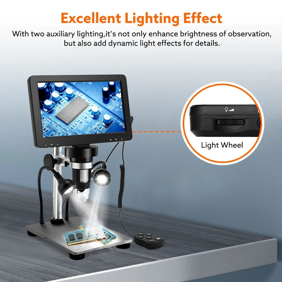 Elikliv 7 Inch 1080P Digital Microscope with LED Lights - Smarsty