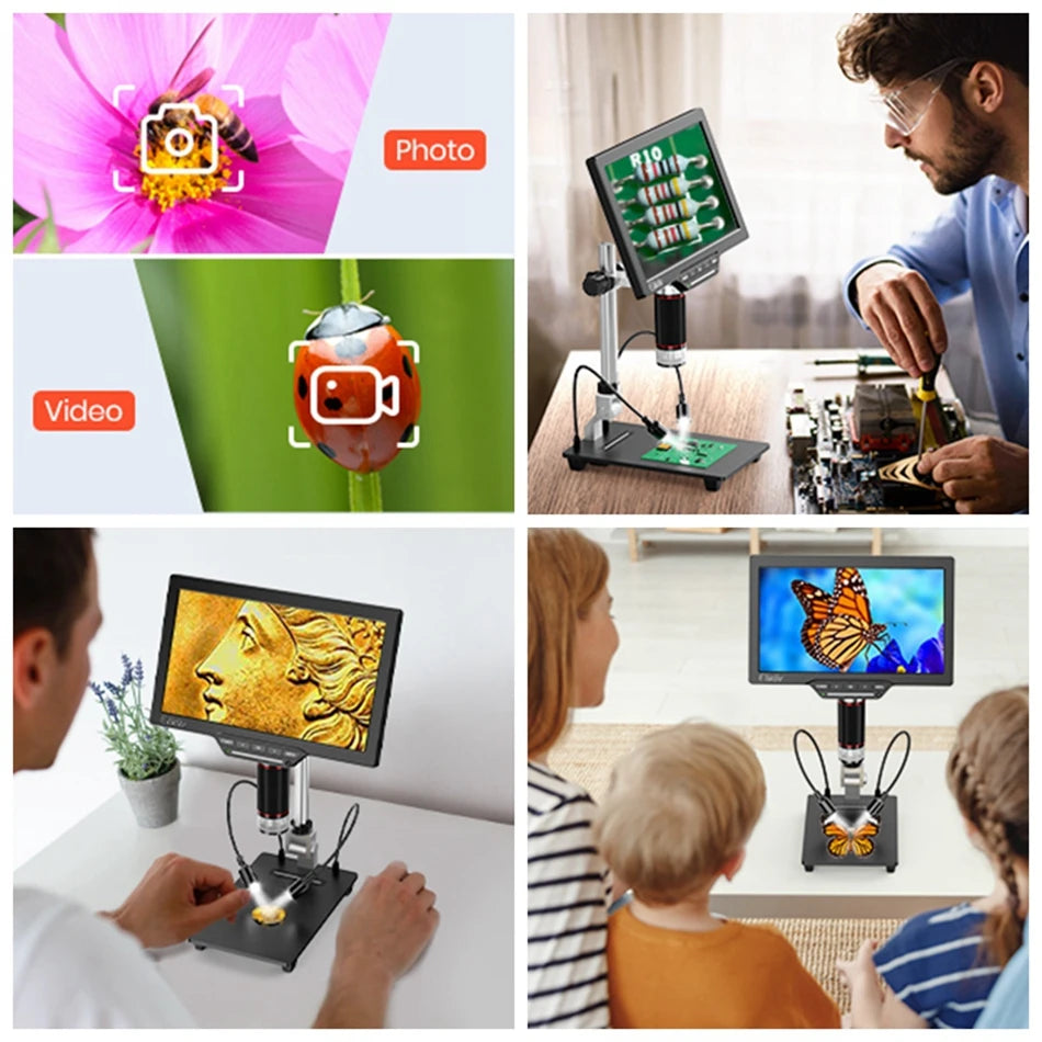 Elikliv 7 Inch 1080P Digital Microscope with LED Lights - Smarsty