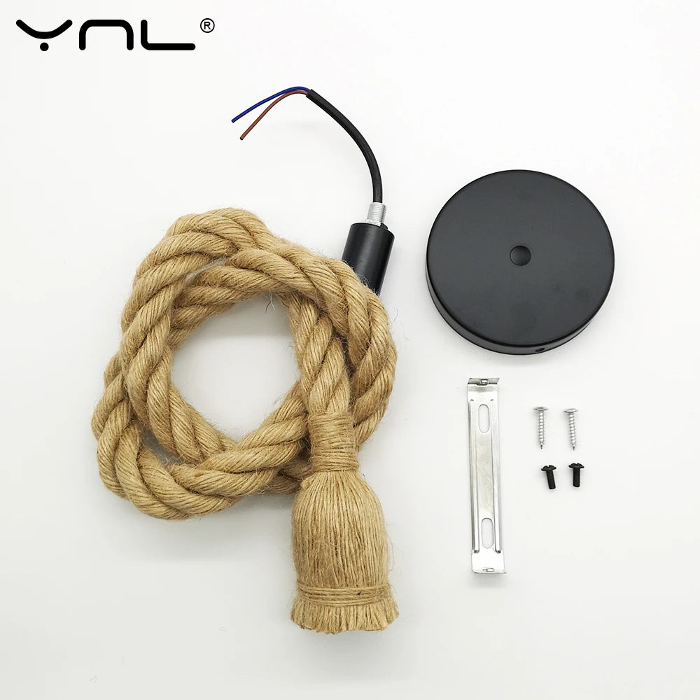 Vintage Hemp Rope Pendant Light for Industrial Decor - Smarsty